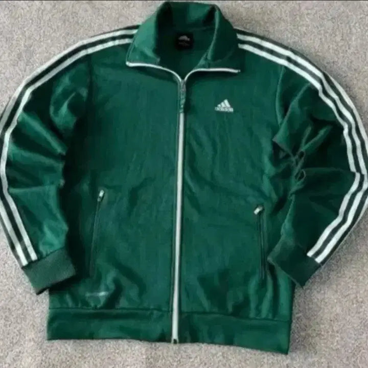 [BUNJANG] Adidas Green Track Top Jacket / 아디다스 그린 초흰 초록 트랙탑 져지집업 100/L