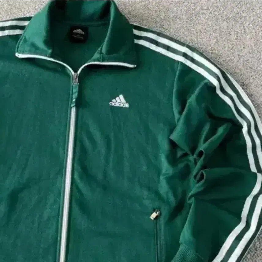 [BUNJANG] Adidas Green Track Top Jacket / 아디다스 그린 초흰 초록 트랙탑 져지집업 100/L