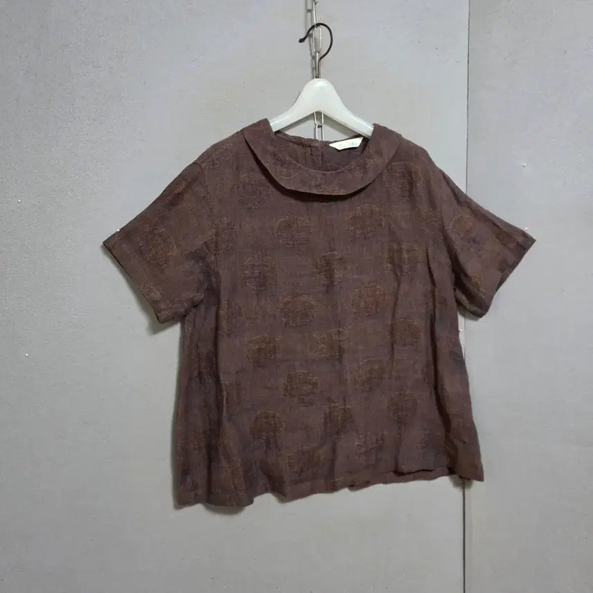 [BUNJANG] Lee Sae Round Collar Linen Blouse / 이새 둥근카라 린넨 블라우스 06  n4722