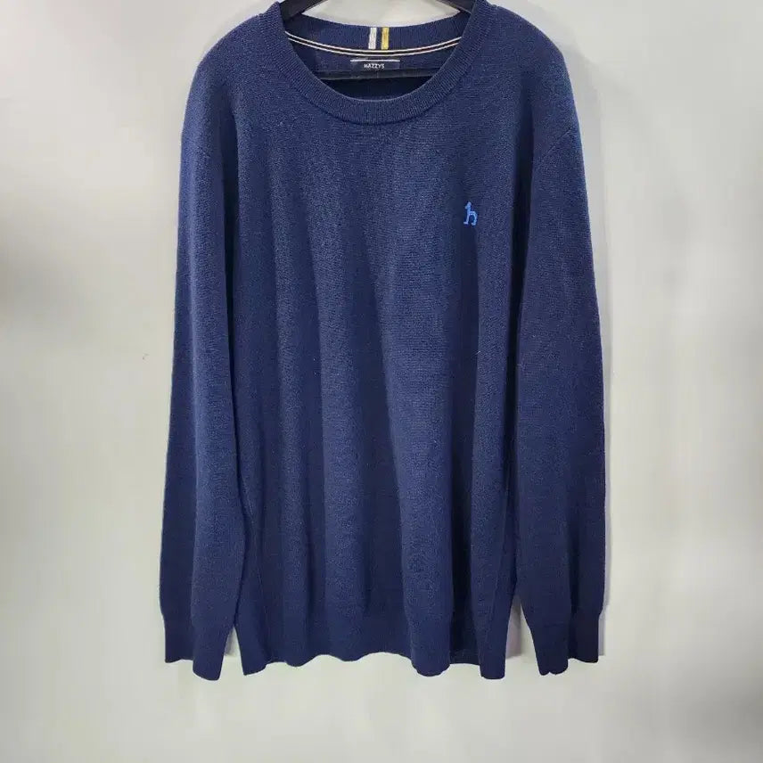 [BUNJANG] HAZZYS Merino Wool Round Knit Navy (115) / [115] 헤지스 남성 메리노 울 라운드 니트 네이비 2.0