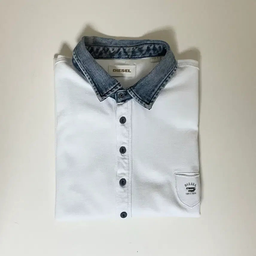 [BUNJANG] DIESEL Denim Collar Polo Shirt / [DIESEL] Denim Collar Polo Shirt