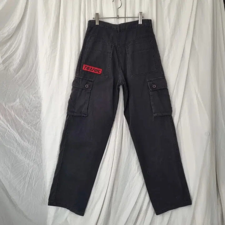 [BUNJANG] Tezroc Black Denim Cargo Pants / Tezroc 블랙 데님 카고 바지