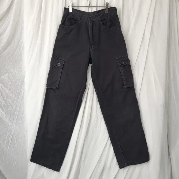 [BUNJANG] Tezroc Black Denim Cargo Pants / Tezroc 블랙 데님 카고 바지