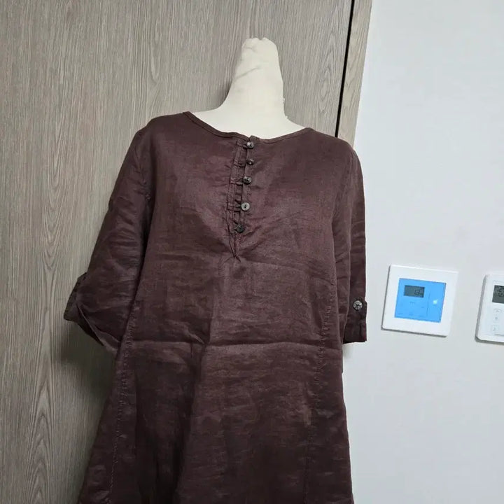 [BUNJANG] Linen Brown Long Dress / 린넨 브라운 롱 원피스 5부
