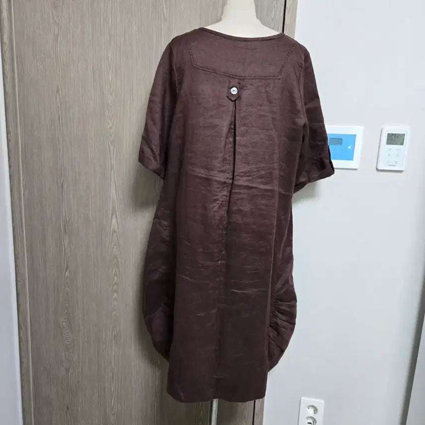 [BUNJANG] Linen Brown Long Dress / 린넨 브라운 롱 원피스 5부