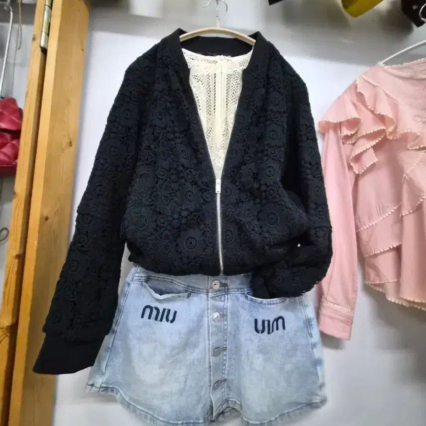 [BUNJANG] Siero Lace Blouson Jacket / 시에로 레이스 블루종 집업