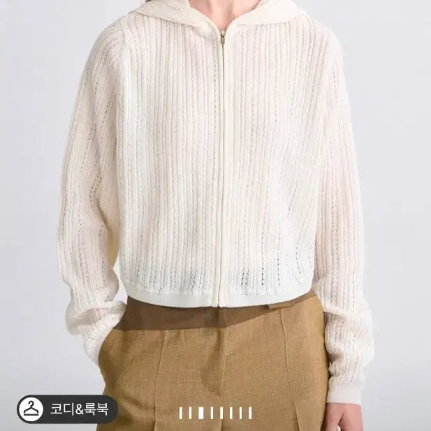 [SOLD OUT] 한섬 타임 후드 니트 집업 점퍼 새상품