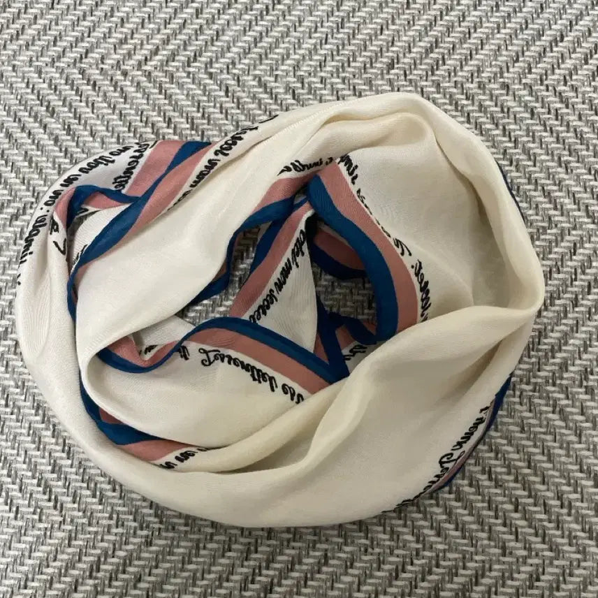 [BUNJANG] Ivory Stripe Pattern Scarf / 아이보리 스트라이프 패턴 스카프