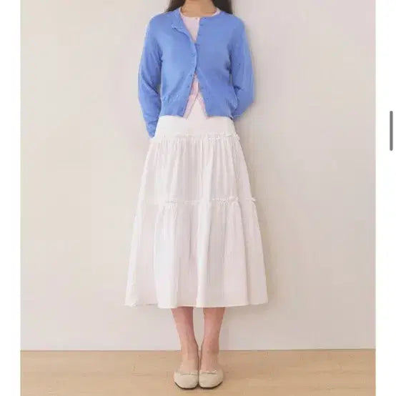[BUNJANG] Mango Many Please Round Neck Cardigan Blue / 망고매니플리즈 라운드넥 가디건 블루