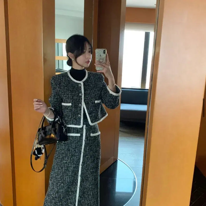 [BUNJANG] Bycinny Black Edition Jacket + Large Skirt Set / 주말만34만)바이씨니 블랙에디션 자켓+스커트라지 블랙 셋업