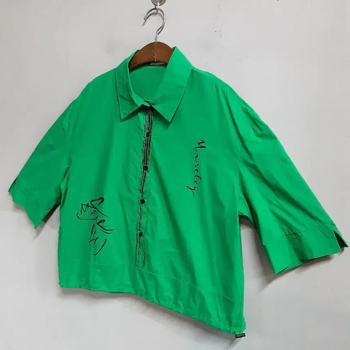 [BUNJANG] Mill Studio Green 3/4 Sleeve Shirt / 밀 스튜디오 그린 7부 셔츠 66