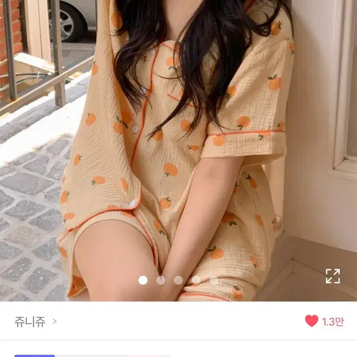 [BUNJANG] 쥬니쥬 귤 요루 반팔 파자마 세트 잠옷 / 쥬니쥬 귤 요루 반팔 파자마 세트 잠옷