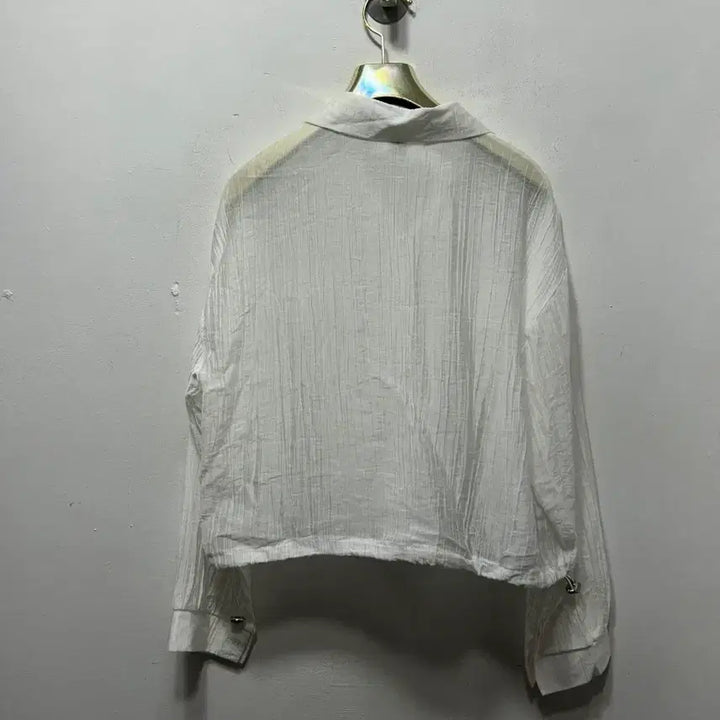 [BUNJANG] White Crop Shirt Blouse / 화이트 크롭 셔츠 블라우스 F