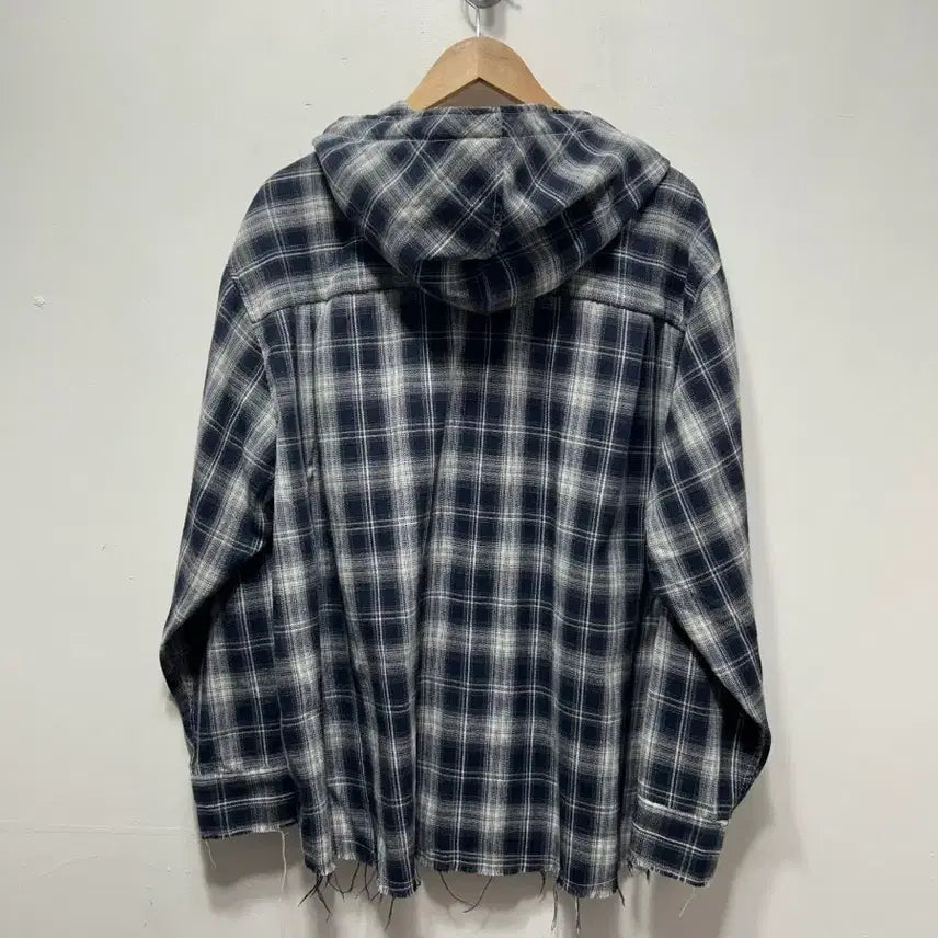 [BUNJANG] SLOGAN Checkered Hooded Shirt / SLOGAN알카마 체크 후드 셔츠 남방