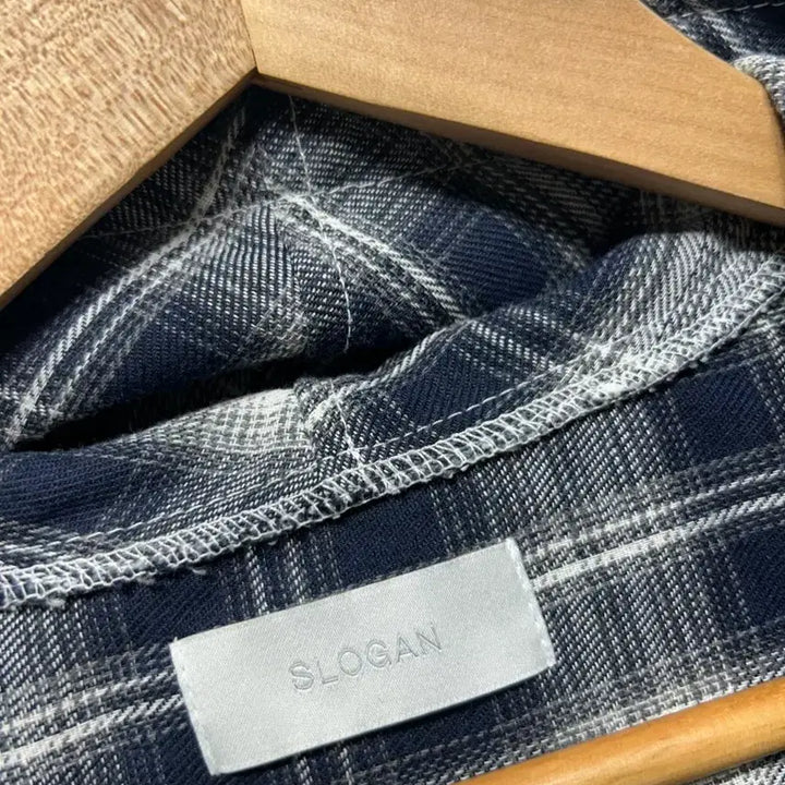 [BUNJANG] SLOGAN Checkered Hooded Shirt / SLOGAN알카마 체크 후드 셔츠 남방