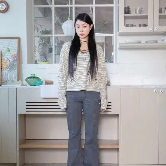 [BUNJANG] 루나키후 차콜 부츠컷 카고 바지 / 루나키후 차콜 부츠컷 카고 바지