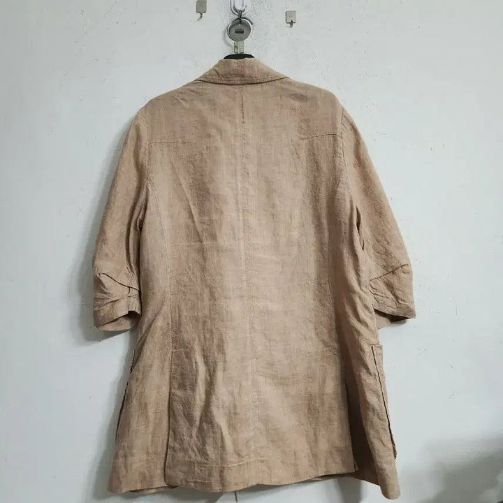 [BUNJANG] Linen Short-Sleeve Jacket Beige / 린넨 반팔 자켓 베이지색