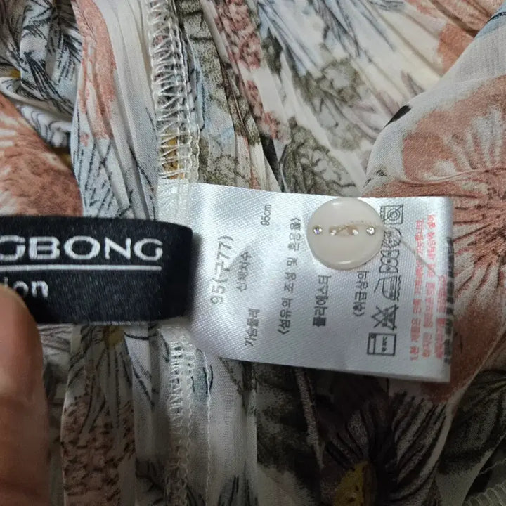 [BUNJANG] Lie Sang Bong Floral Pattern Pleated Blouse / 이상봉 상태굿 플라워 패턴 플리츠  블라우스
