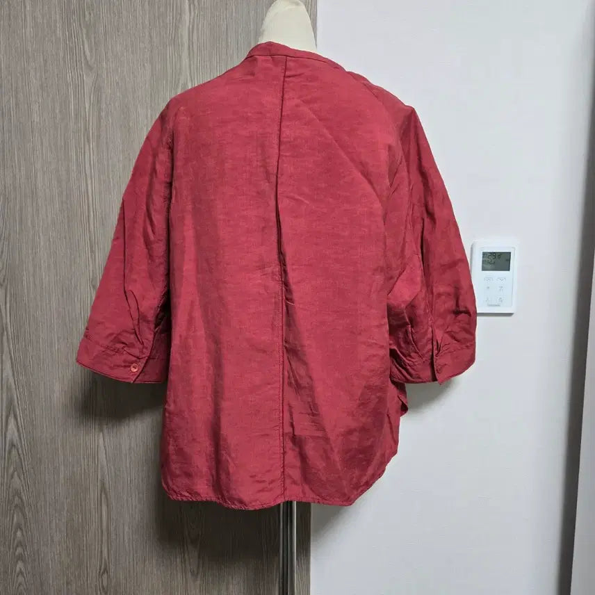 [SOLD OUT] 이새 레드 차이나넥 마소재 셔츠 블라우스