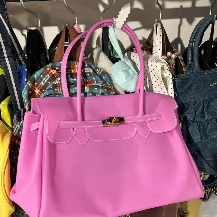 [BUNJANG] Jelly Birkin M Purple PVC Tote Bag / 젤리버킨 M 보라