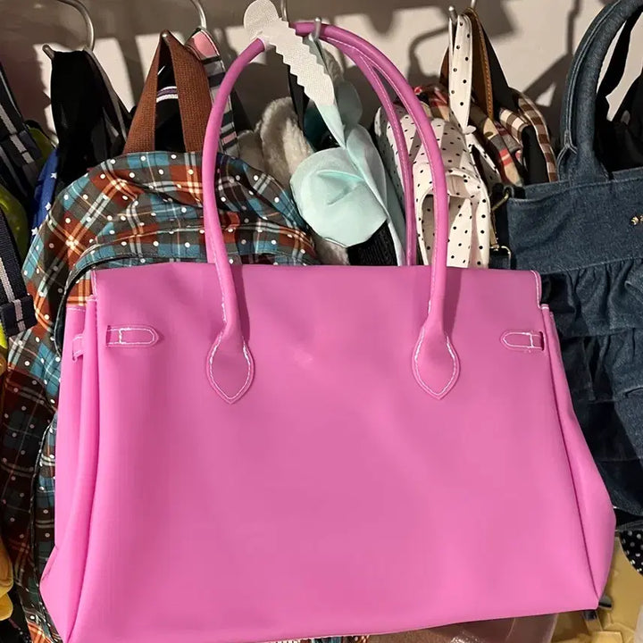 [BUNJANG] Jelly Birkin M Purple PVC Tote Bag / 젤리버킨 M 보라