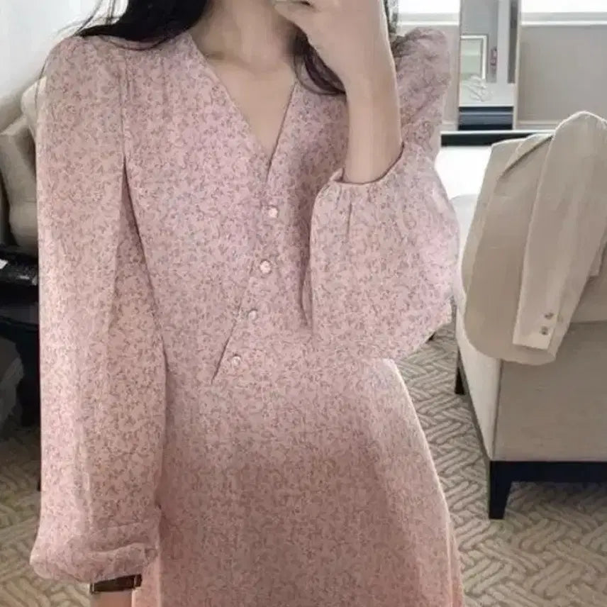 [SOLD OUT] 리얼코코 쉬폰 플라워롱원피스 쉬폰원피스