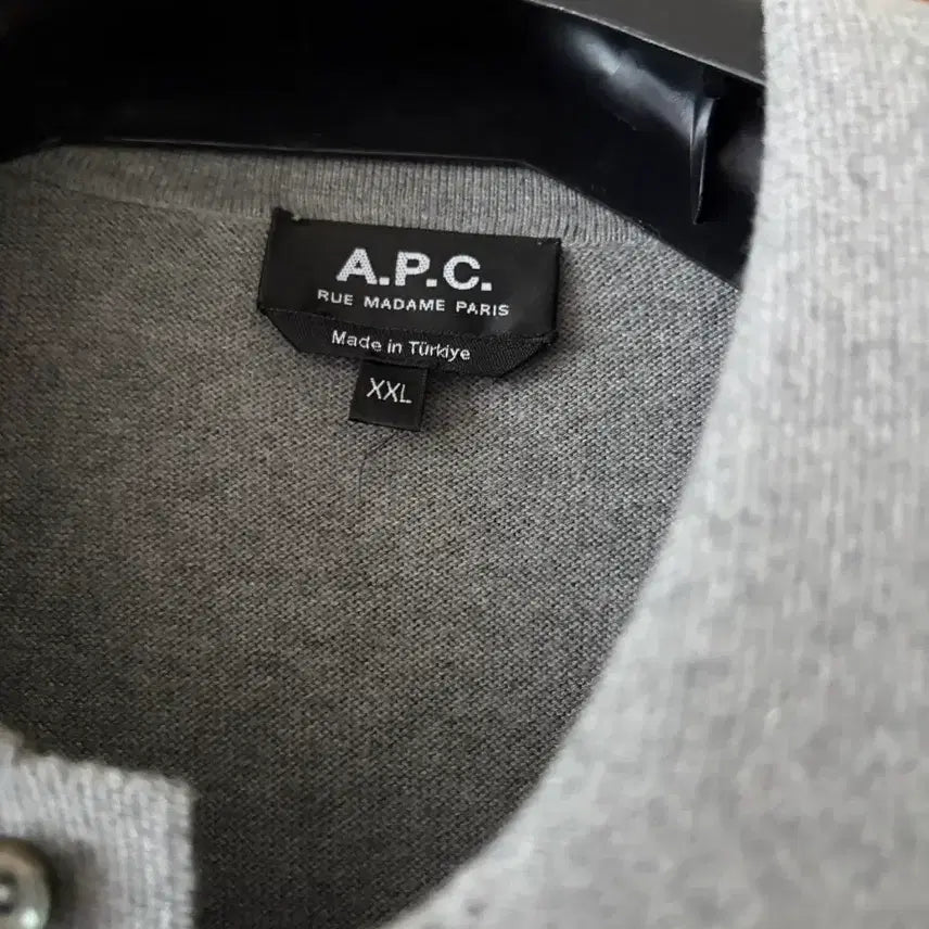 [BUNJANG] A.P.C. Grey Collar Knit Tee XXL / A.P.C. 아페쎄 그레이 카라 니트티 XXl