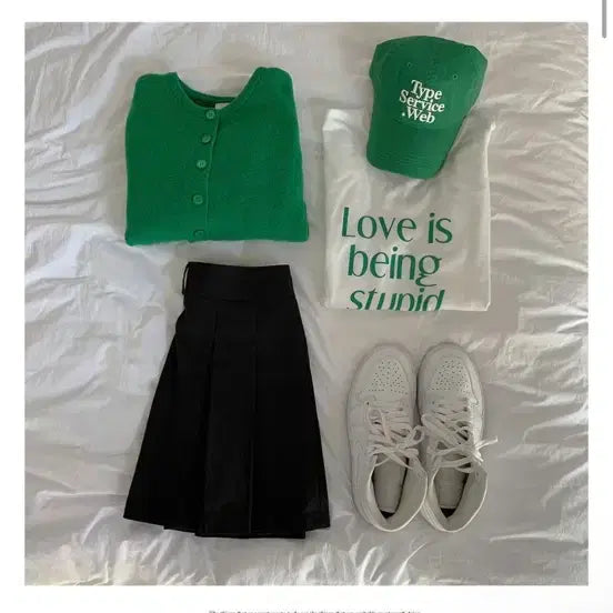 [BUNJANG] A.B.BLE Green Cardigan / 에이비글 진초록 가디건