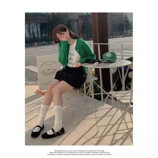 [BUNJANG] A.B.BLE Green Cardigan / 에이비글 진초록 가디건