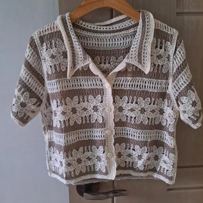 [SOLD OUT] 크로셰 뜨개 반팔 가디건