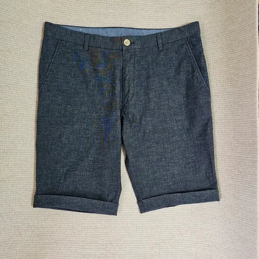 [BUNJANG] Hazzys Gray Check Rolled-up Shorts / 헤지스  그레이 잔체크 천연면소재  롤업 반바지  84.  33인치
