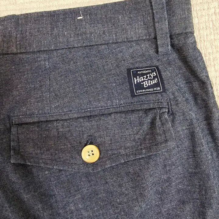 [BUNJANG] Hazzys Gray Check Rolled-up Shorts / 헤지스  그레이 잔체크 천연면소재  롤업 반바지  84.  33인치