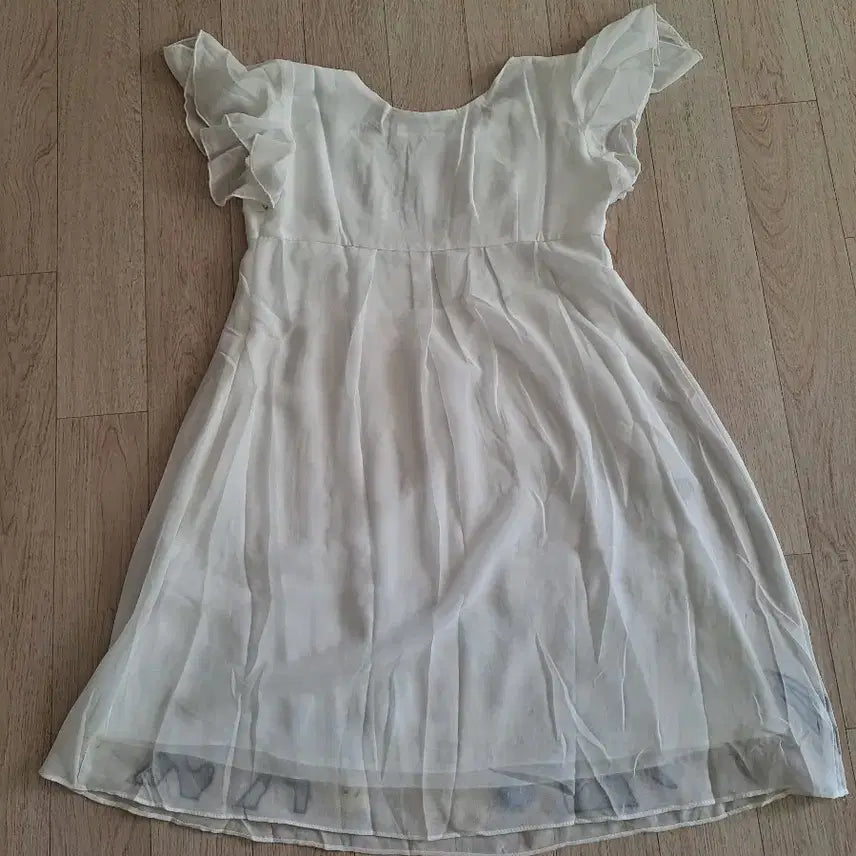 [BUNJANG] White Chiffon Dress / 원피스 (착샷)