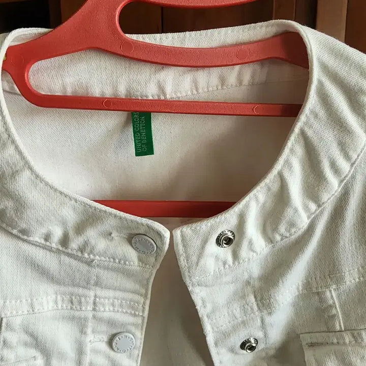 [BUNJANG] Benetton White Denim Jacket / 베네통 화이트 데님 자켓