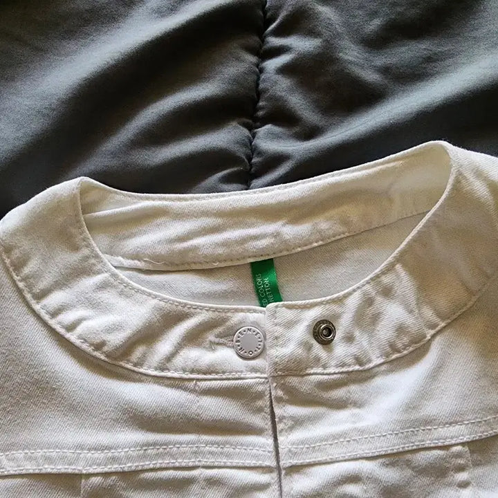 [BUNJANG] Benetton White Denim Jacket / 베네통 화이트 데님 자켓