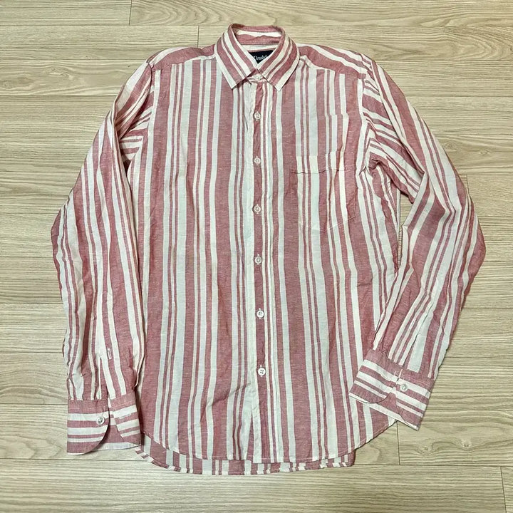[SOLD OUT] 드레익스 리넨/코튼 셔츠 레드 스트라이프 S