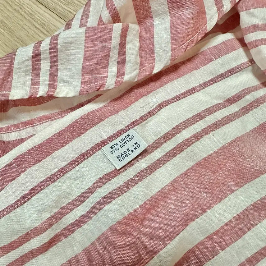 [SOLD OUT] 드레익스 리넨/코튼 셔츠 레드 스트라이프 S