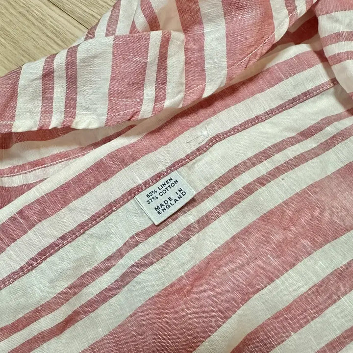 [SOLD OUT] 드레익스 리넨/코튼 셔츠 레드 스트라이프 S
