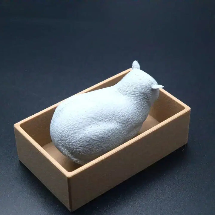 [BUNJANG] Designer Gray Cat Figure / (1개 한정판매) 복슬복슬 회색고양이 박스 클리커 클릭커 피젯토이 피규어