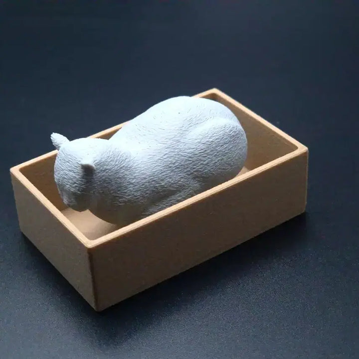 [BUNJANG] Designer Gray Cat Figure / (1개 한정판매) 복슬복슬 회색고양이 박스 클리커 클릭커 피젯토이 피규어