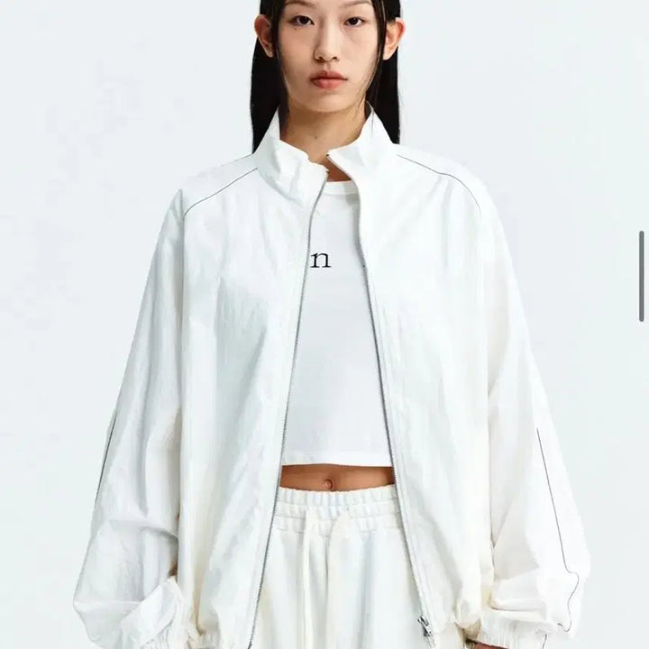 [SOLD OUT] 마뗑킴 로고 코팅 점퍼 바람막이