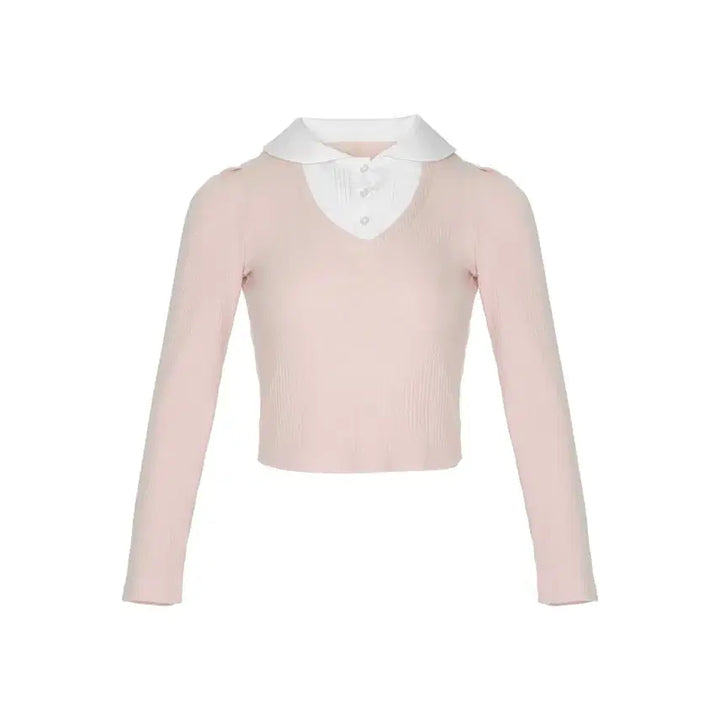[BUNJANG] Whispery Petite Layered Blouse Pink / 위스페이리 쁘띠 레이어드 블라우스 핑크