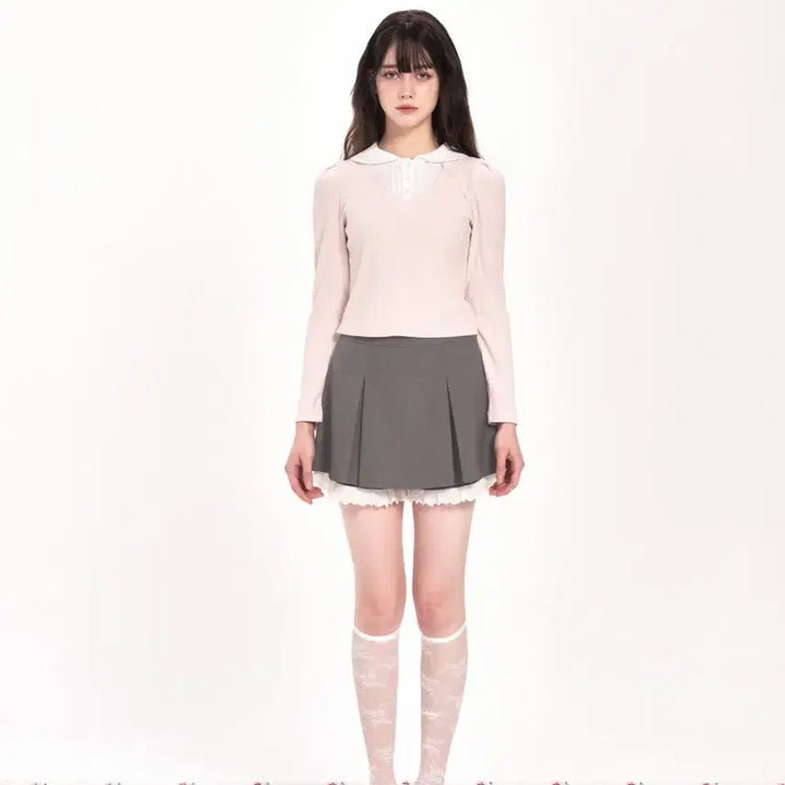 [BUNJANG] Whispery Petite Layered Blouse Pink / 위스페이리 쁘띠 레이어드 블라우스 핑크