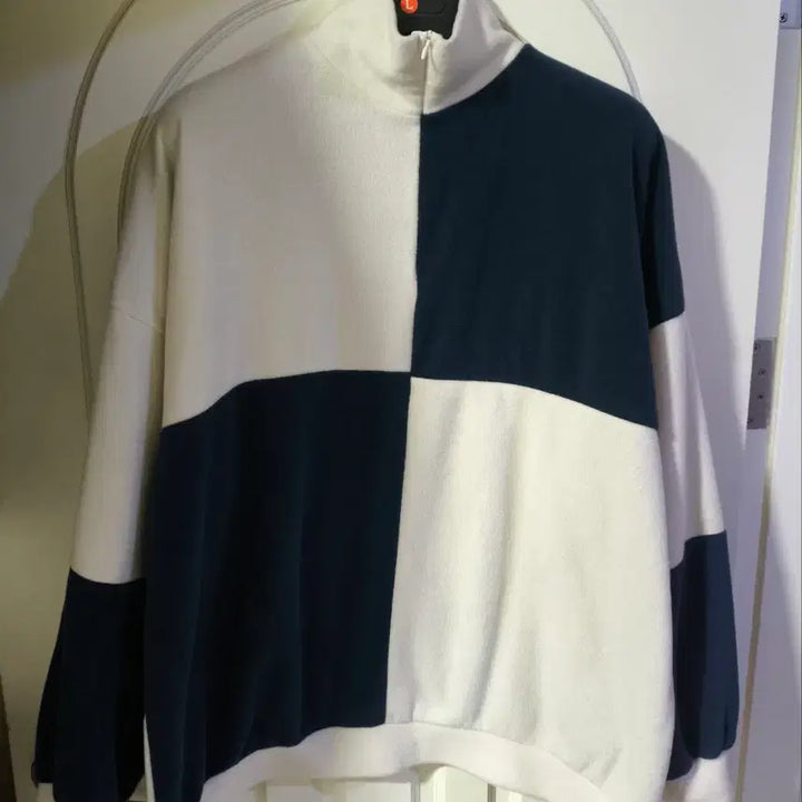 [BUNJANG] Oversized Fit Block Checkerboard Fleece Half-Zip Pullover / 오버핏F 블럭 체커보드 후리스 반집업