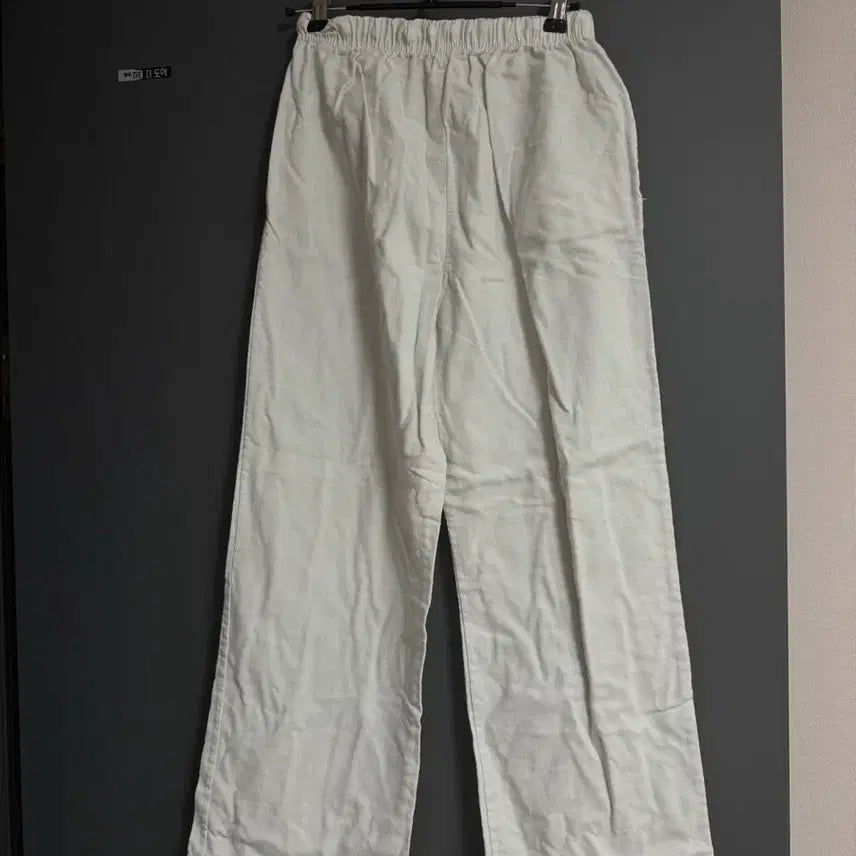 [SOLD OUT] 화이트 와이드 린넨 밴딩 팬츠
