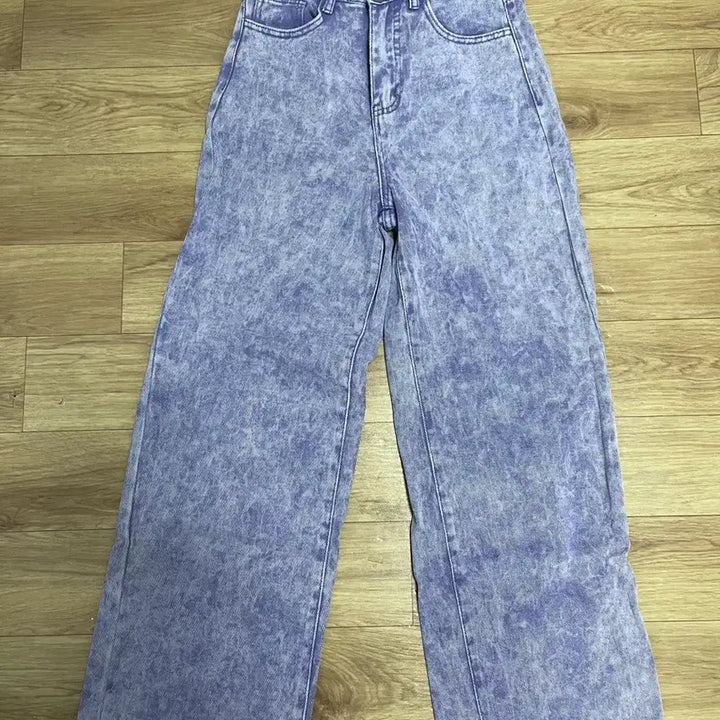 [BUNJANG] Lavender Washed Wide Denim Pants / 라벤더 워싱 와이드 데님
