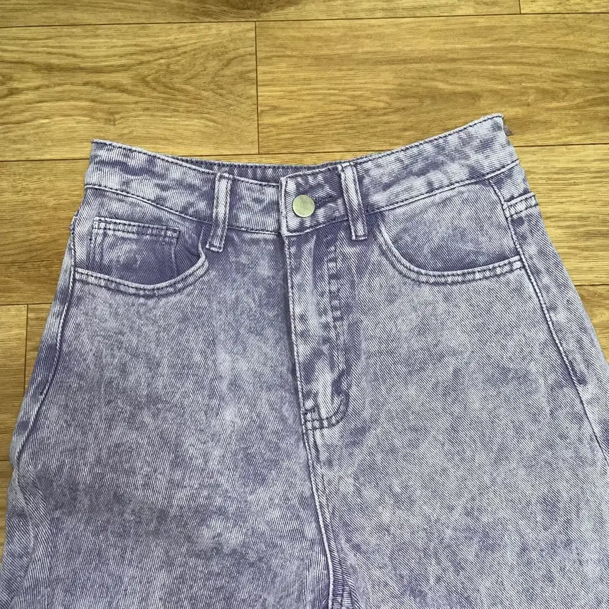 [BUNJANG] Lavender Washed Wide Denim Pants / 라벤더 워싱 와이드 데님