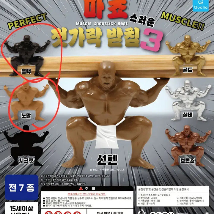 [BUNJANG] Muscle Man Chopstick Rests Gacha Set / 마초 마쵸 근육맨 머슬 젓가락 받침 가챠 4개 일괄
