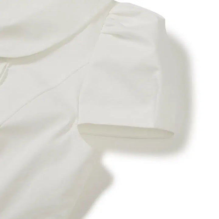 [BUNJANG] Flohm Hani Short Sleeve Blouse White XS / 플로움 하니 반팔 블라우스 화이트 XS(44-55)사이즈 판매합니다.
