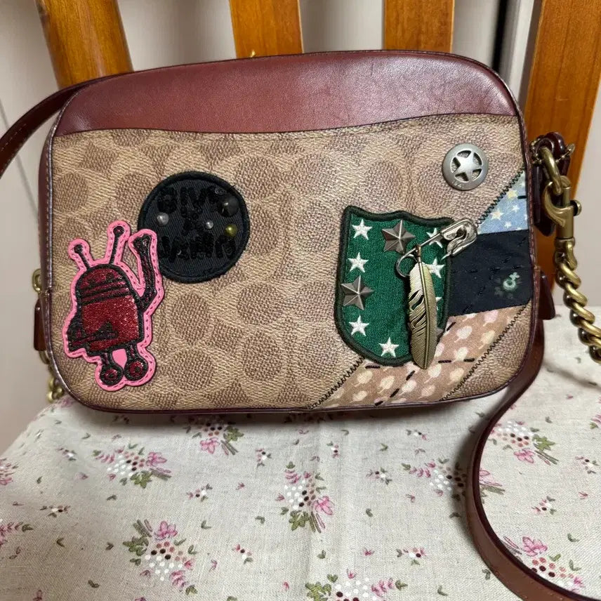 [BUNJANG] Coach Collaboration Camera Bag Crossbody Bag / 키스헤링 코치 콜라보 카메라백 크로스백 코치 가방